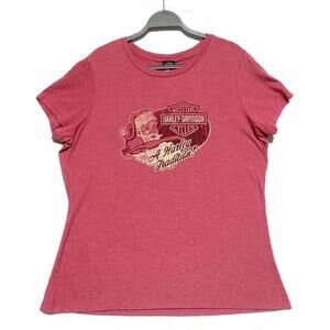 Harley Davidson Santa Fun T-Shirt Women's XXL Indianapolis Red Short Sleeve NWT